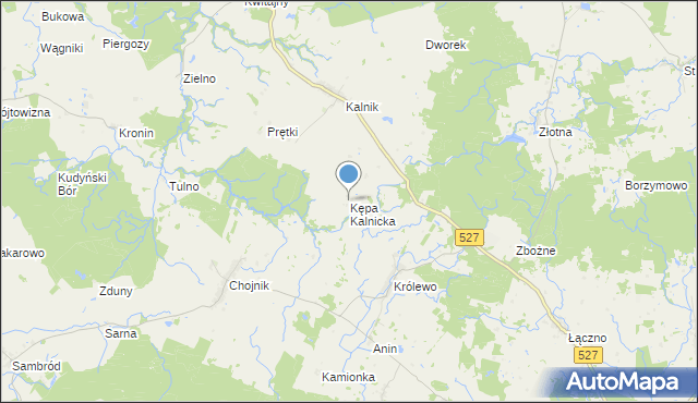 mapa Kępa Kalnicka, Kępa Kalnicka na mapie Targeo